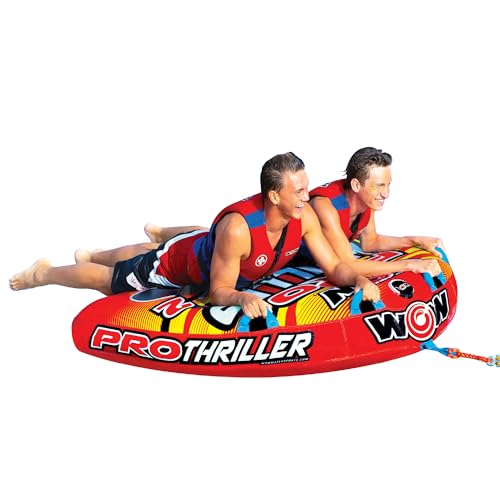 WOW Sports Pro Thriller 2 Towable Tube for Boating - 1 to 2 Person Towable - Durable Tubes for Boating