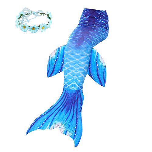 Familycrazy Mermaid Tails Swimming Girls,Kids,Women Swimsuit Swimwear No Monofin(Included Flower)