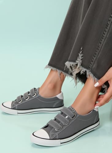 Image of Women's Canvas Running Walking Casual Hook and Loop Tape Sneakers Shoes
