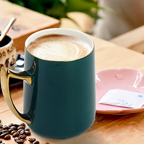 Taza de cerámica mate con cuchara y tapa 450 ml miniatura 4