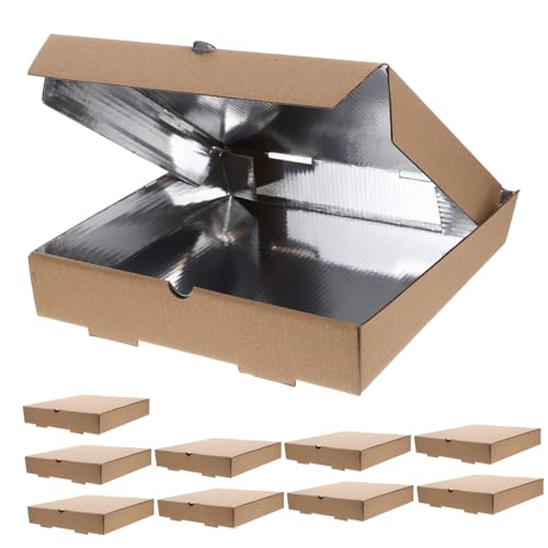 MUCKLILY Thermal Pizza Box Set 10pcs Aluminum Foil Pizza Containers for Holiday Parties
