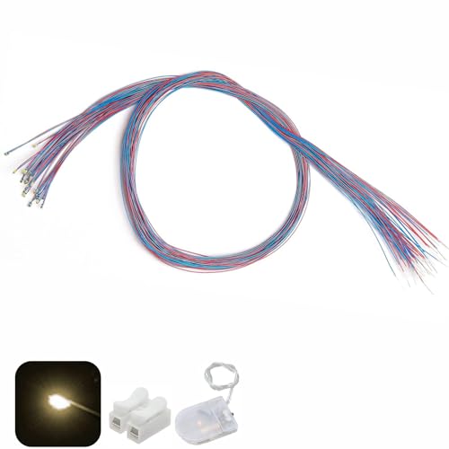 LED SMD 0402 blanc chaud pré-câblée lot 25 micro diodes miniatures pour modélisme ferroviaire