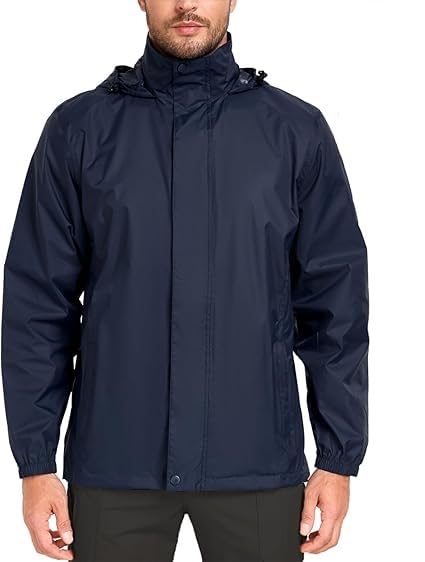 Image of Waterproof Raincoat for Men | Lightweight & Durable Rain Jacket with Hood | Windproof & Breathable | Travel-Friendly, Bike & Motorcycle Use I88