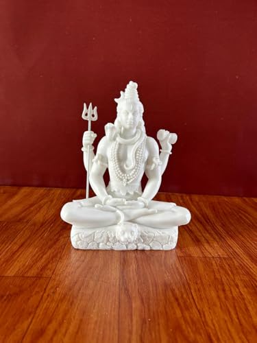 Estatua de Lord Shiva talla mediana de mármol miniatura 5