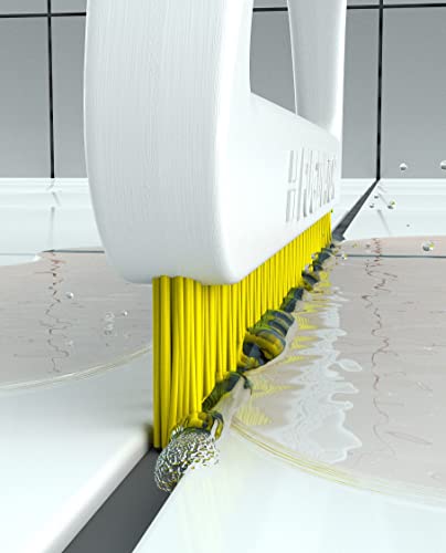 Image of Fuginator Scrub Brush for Tile and Grout: Stiff Nylon Bristle Scrubbing Brush - Bathtub and Shower Scrubber for Floor Joints and Tile Seams - Cleaning Brush (White /Yellow)