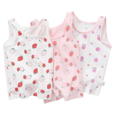 Little Gilrs Strawberry Tanks top Cotton Vest Undershirt for 3-4 Years Cover
