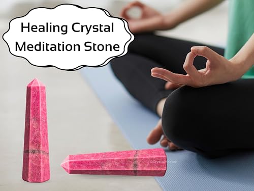 Image of Crystal Heaven Certified Thulite Tower Obelisk Point For Chakra, Healing And Balancing - Aaa Grade Original Certified Gemstone Agate For Reiki Meditation Yoga Spiritual (2-3 Inches)