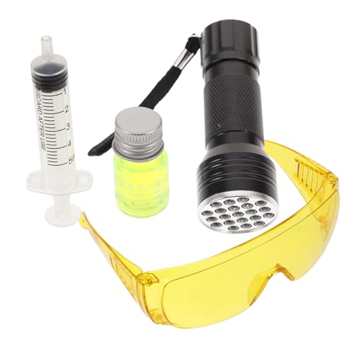 TOPBATHY Detector De Fugas De Aire Acondicionado con Luz Ultravioleta Kit De Detección De Fugas De Ca Kit De Detección De Fugas De Ca con Tinte UV para Coche Detector De Fugas De