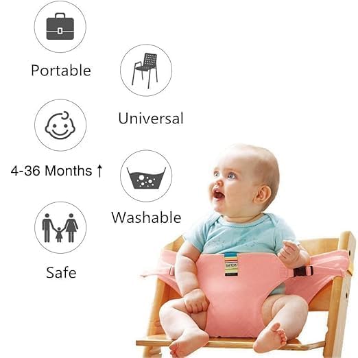 Chavda Harness Seat for High Chair Baby Feeding Safety Seat with Strap, Toddler Booster Harness Belt Portable Dining Seat Strap for Travel Home Restaurant Shopping (Multicolor) 1