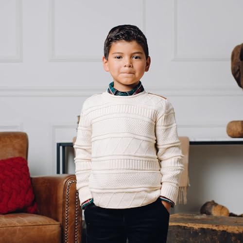 Image of Hope & Henry Boys' Long Sleeve Crew Neck Pullover Sweater