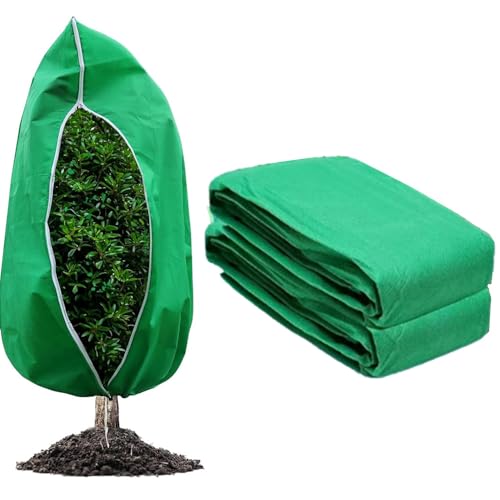 Cappuccio protezione piante inverno set di tessuto non telo antigelo delle e controllo dei parassiti con regolabile cavo a zip copertura chiusura lampo coulisse sacco invernale per albero coperture ar