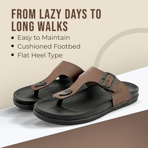 Image of STANPHORD Men's Vintara Thong Stylish & Fashionable Boys | Lightweight Comfortable Durable Slip on Adjustable Strap Sandal Slipper for Man | Everyday Comfort Chappal