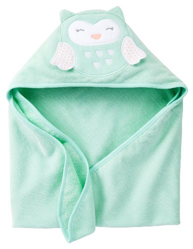 Image of Carter's Hooded Towel - Mint Owl