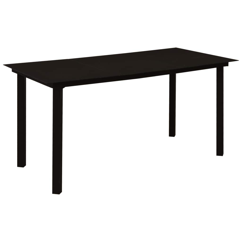 vidaXL Mobilier à Dîner d'Extérieur 7 pcs Ensemble de Salle à Manger de Jardin Mobilier de Patio Terrasse Cuisine Intérieur Rotin PVC Noir