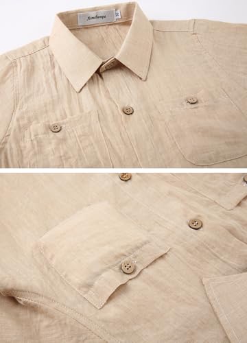 Boys Chambray Button Down Shirt Short Sleeve Summer Casual Cotton Woven Kids Fashion Clothes with Pocket3