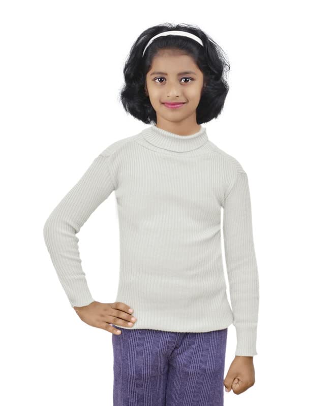 Image of IndiWeaves Girls Wollen Warm High Neck Full Sleeves T-Shirt /Inner /Skivvy for Winter (Pack of 3) Beige /Yellow /White 16 10110-000212-IW-P3-FREE