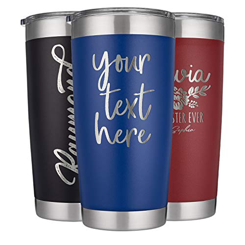 United Craft Supplies Personalized Tumblers 20 Oz. Royal Blue With Lid - 12 Design | Coffee Mug For Men | Double Wall Vacuum Insulated Coffee Travel Mug, Personalized Cups With Name… #TOP2
