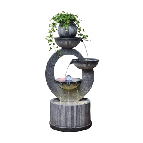 Jingzai202405 Indoor Floor Fountain Simple Modern Automatic Water Circulation Water System Floor Decoration, Living Room Courtyard Fountain Fish Pond Landscape Decoration Water Fountain