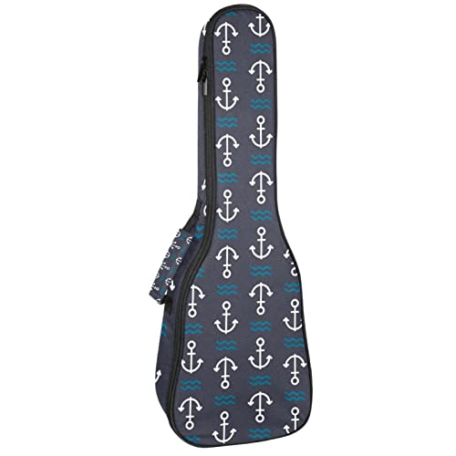 Housse pour ukulélé avec ancre sur fond bleu foncé – Rembourrage en éponge de 10 mm d’épaisseur – 53,3 cm – Avec sangles… - Les Beatles, Paul McCartney, John Lennon, RIngo Starr, George Harrison Housse pour ukulélé avec ancre sur fond bleu foncé - Rembourrage en éponge de 10 mm d'épaisseur - 53,3 cm - Avec sangles…