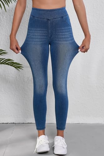 Stylish and Practical Dark Blue Jeggings with Ankle Length and Mid Waist - Perfect for Daily Wear4