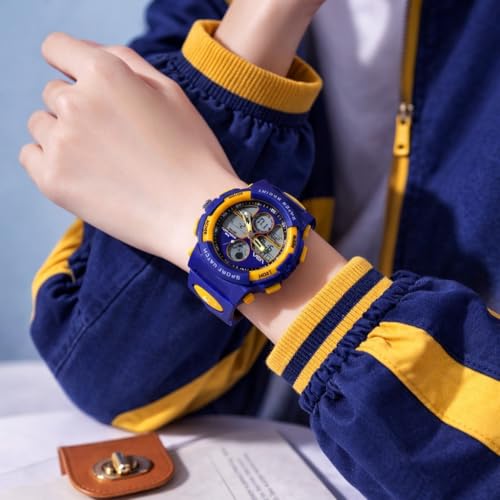Image of V2A Nova Pro Kids Watch for Boys Age 8-14 | 44mm Analog Digital Sports Watch | Alarm Stopwatch Backlight | TPU Strap | 30M Water Resistant | School & Birthday Gift | Gift for Boy