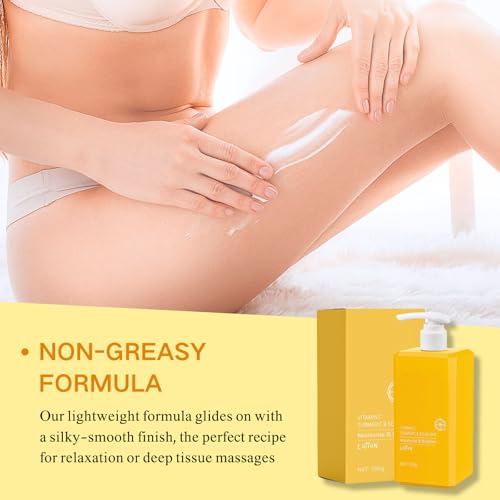 Vitamin C & Turmeric Body Lotion, Brightening Body Lotion, Turmeric Body Moisturiser for Dry Skin, Body Creams for Women Men, Remove Dark Spots, Nourishing Body Skin Care, Large-Capacity 300g - Image 7