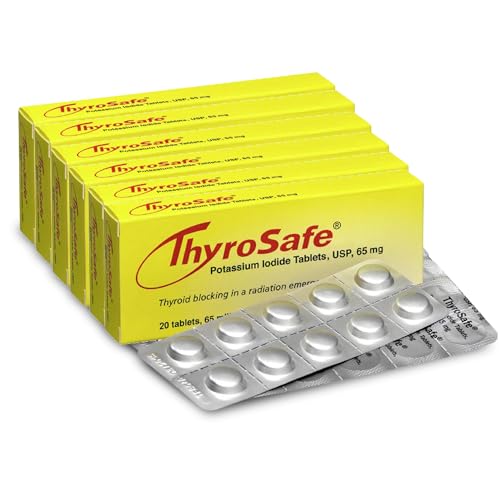 ThyroSafe 65mg Potassium Iodide Tablets (120 Pack) - Protects Your Thyroid from Nuclear Radiation Exposure