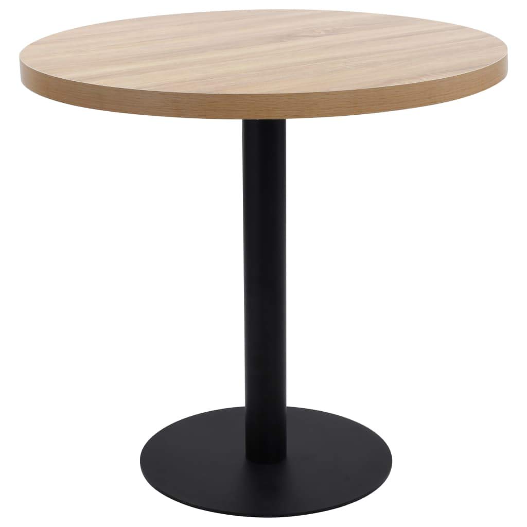 vidaXL Mesa de Bistró Mueble de Comedor Bar Barra Restaurante Cafetería Jardín Exterior Terraza Decoración con Tabla Redonda MDF Marrón Claro