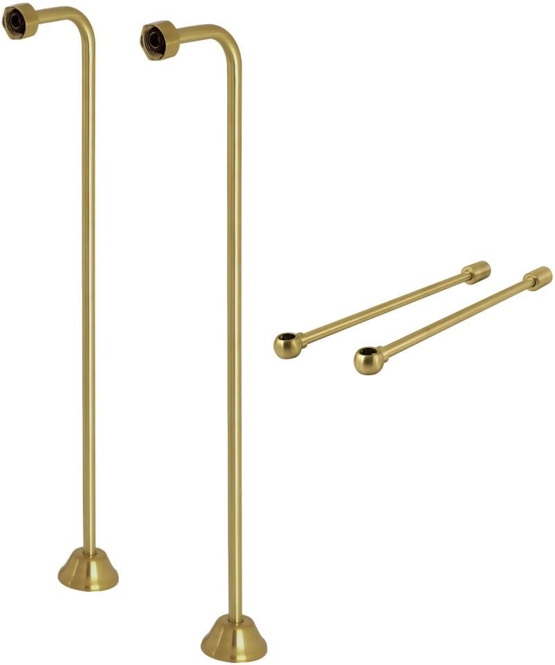 Kingston Brass CCK467 Vintage Single Offset Supply Line with Wall Bracket Combo, Brushed Brass