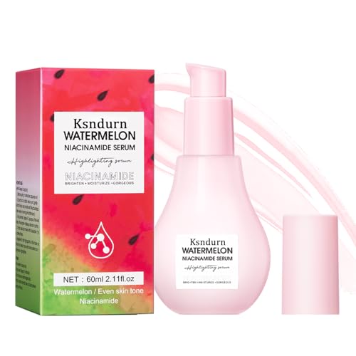 Watermelon Glow Niacinamide Moisturize Serum, Ksndurn Facial Serum with Hyaluronic Acid Glycerin Vitamin E - Lightweight Facial Serum & Priming Liquid Highlighter (60ml)