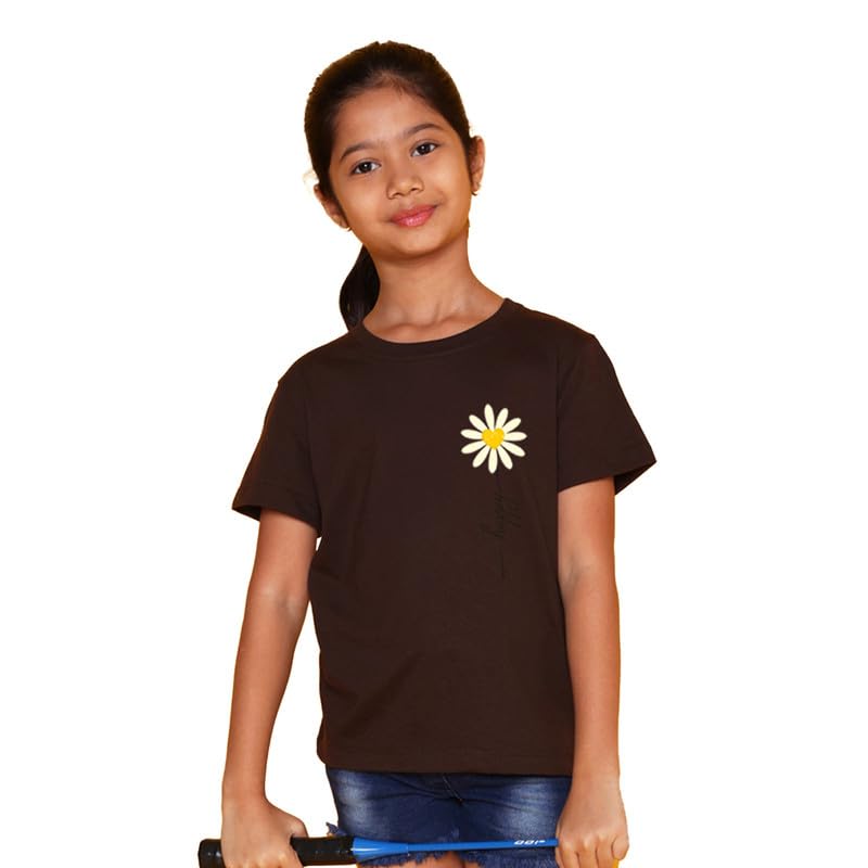 Image of Nusyl Girls Half Sleeves T-Shirt for Kids | Cute Printed Casual Wear | Soft Cotton Blend | Comfortable Regular Fit | 2-16 Years | Multiple Colors & Pack Options
