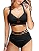 UMIPUBO Costume da Bagno Donna A Vita Alta Due Pezzi Bikini Set Sportivo Scollo...