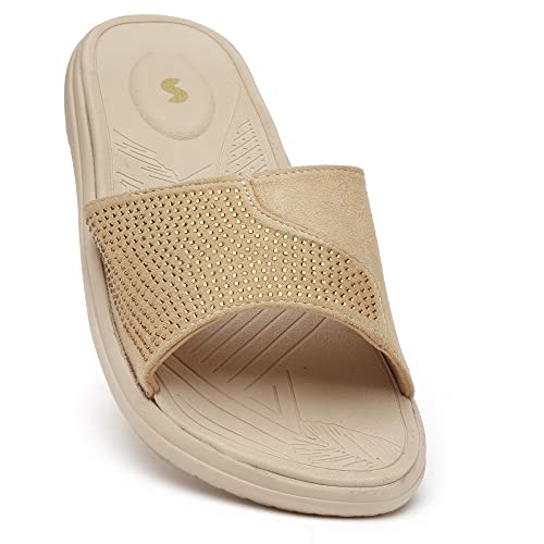 Image of SOLETHREADS PALM SLIDES | Durable | Sturdy | Light | Comfortable | Shock Absorbent | Slippers | Flip Flops | Slides for Women