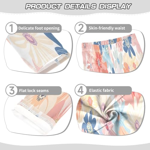 Toddler Girls Leggings Printed Yoga Pants Leggings Floral Designs Pastel for Kids3