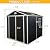 Strawberry Fairy Versatile 6x8ft Resin Outdoor Storage Shed for Patio Furniture, Slim Design, Weather Resistant, Black