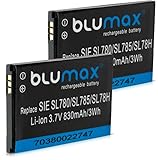 2x Blumax Akku kompatibel mit Siemens Gigaset 3,7V 830mAh Li-ion SL78H / SL400 / SL400A / SL400H / SL610H Pro / SL610 H Pro / SL780 / SL785 / SL788 / X656 / V30145-K1310K-X444 / V30145-K1310-X445 / 4250366817255 / X069