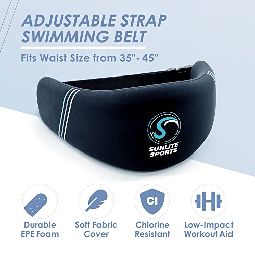 Sunlite Sports High-Density EVA-Foam Dumbbell Set, Water Weight, Swim Belt, Soft Padded, Water Aerobics, Aqua Therapy, Pool Fitness, Water Exercise