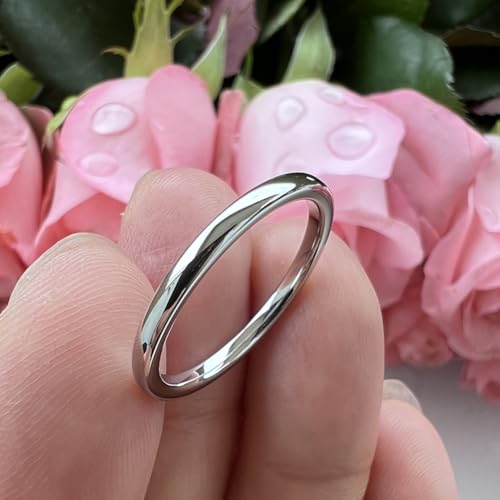Image of TUTISS 2mm 3mm 4mm 5mm 6mm 7mm 8mm 10mm White Tungsten Rings for Men Women Engagement Wedding Bands Domed Polished Shiny Comfort Fit