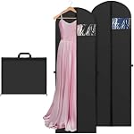 2 Pack Long Dress Bag Cover, 180×60cm Garment Bags, Waterproof Suit Coat Covers, Dust-proof Clothes Covers Protector Bags, Wedding Dress Bag with Handle, Dresses Carrier for Hanging Clothes