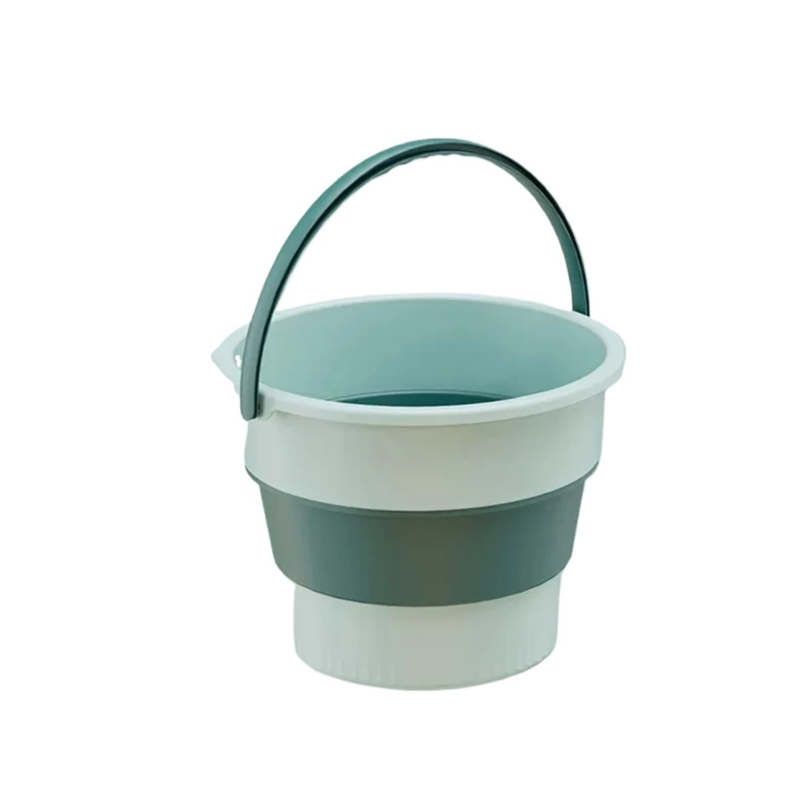 Falteimer 10L Faltbarer tragbarer Eimer mit Abdeckung Autowaschanlage Angeln Badezimmer Werkzeug Silikon Outdoor Camping Haushaltswaren(Color3)