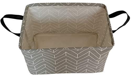 Image of Baby Storage Basket Nursery Box Laundry Hamper Organization Bins for Toys and Clothes with Handles (Geometric)