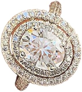 Viyuroyk 925 Sterling Silver Shiny Full Drill Oval Cubic Zirconia Rings Diamond Rings for Women Jewelry Findings Earring Backs Findings (US Code 10)