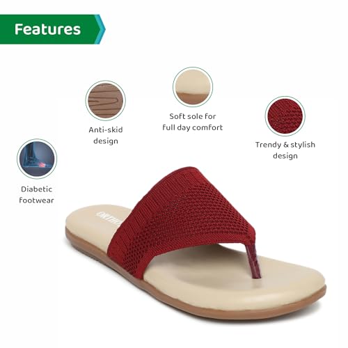 Image of ORTHO JOY Fancy doctor slippers | Comfortable flat sandals for women stylish