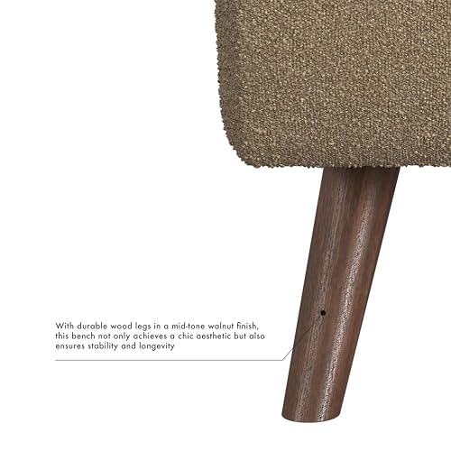 Image of HomePop 60 inch Modern Storage Bench with Wood Legs - Brown