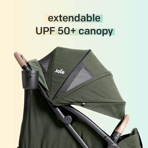 Image of Joie Baby, Nutmeg Compact Travel Stroller, Lightweight Baby Stroller with One‑Hand Fold, Multi‑Position Recline, Smooth Ride Suspension (Forest)