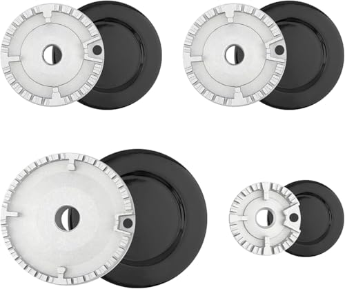 Gas Stove Burner Caps Set - 1 Large 1 Small 2 Middle - High Performance Cooker Lids - Please confirm the size before purchasing