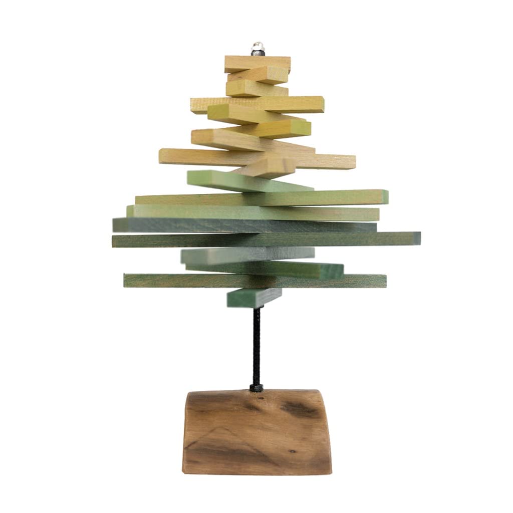 Albero di Natale Albero di Natale in legno Albero di Natale da tavolo sfumato Albero di Natale artificiale assemblare l'albero di Natale per la decorazione del desktop, decorazioni natalizie da 12 p