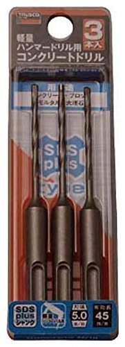 TRUSCO(トラスコ) 軽量ハンマードリル用コンクリートドリルセット 5 TCD-SDS-50-3P