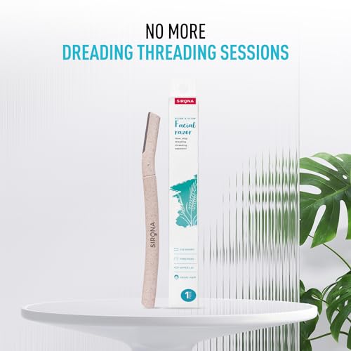 Image of Sirona Reusable Blink & Glow Face Razor for Women - Pack of 2 | Painless Facial Hair Removal | Eyebrow Shaper, Upper Lip, Forehead, Peach Fuzz, Chin, Sideburns & Dermaplaning Tool