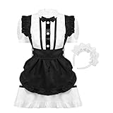 Estado: nuevo sin día PUJUFANG-PHONE CASE Atractivo disfraz de mujer Maid Cosplay, vestido con delantal, con lazo. Negro XL